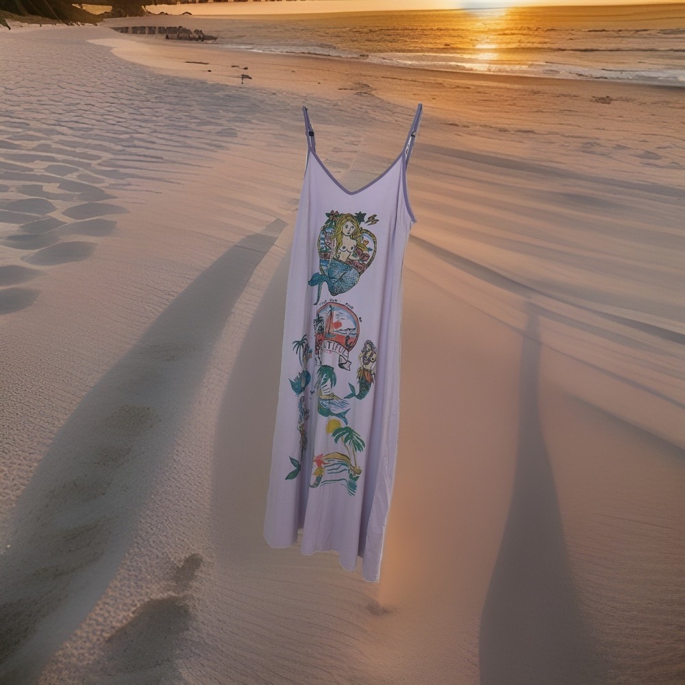 NWT Sabbi Love Rules Mermaid Maxi Dress LILAC Purple Mermaid Large/L HTF